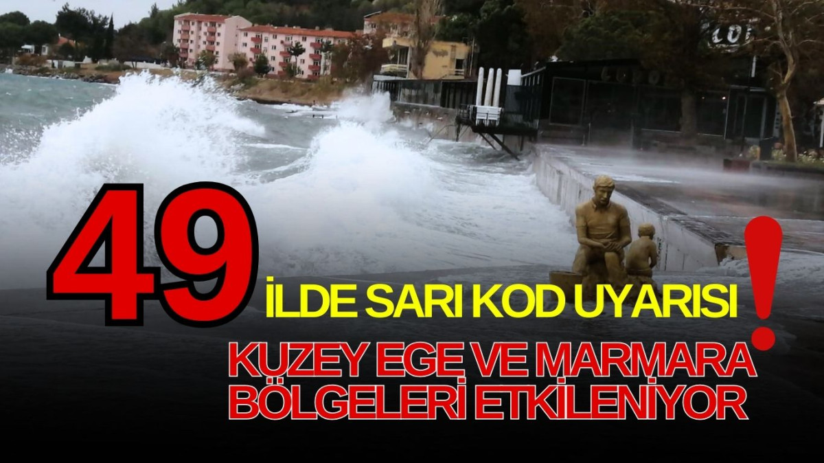 Çanakkale dahil 49 ilde Sarı kod uyarısı