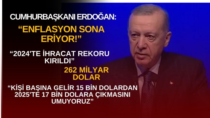 Cumhurbaşkanı Erdoğan: 2024'te 262 milyar dolar ihracatla rekor kırıldı