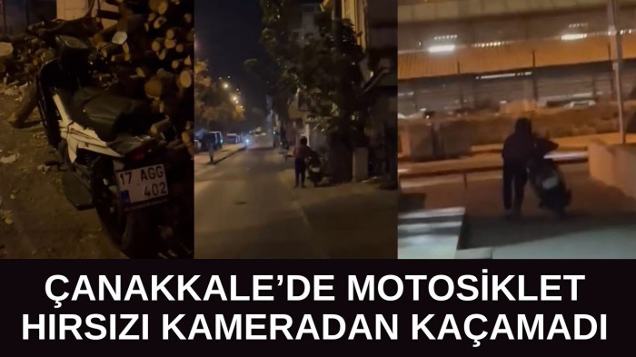 Motosiklet hırsızı önce kameraya, sonra polise yakalandı