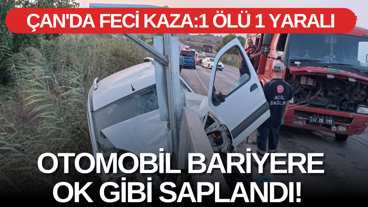 Otomobil bariyerlere ok gibi saplandı: 1 ölü, 1 yaralı