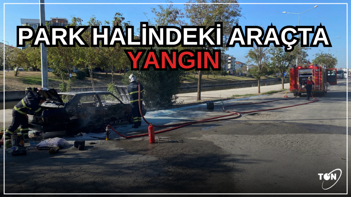 Park halindeki araçta yangın 