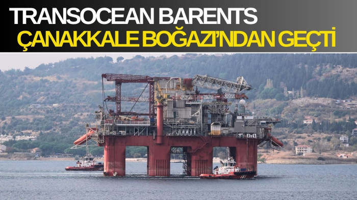 Petrol platformu Çanakkale Boğazı’ndan geçti 