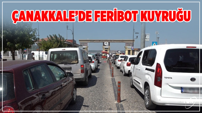 Çanakkale’de feribot kuyruğu